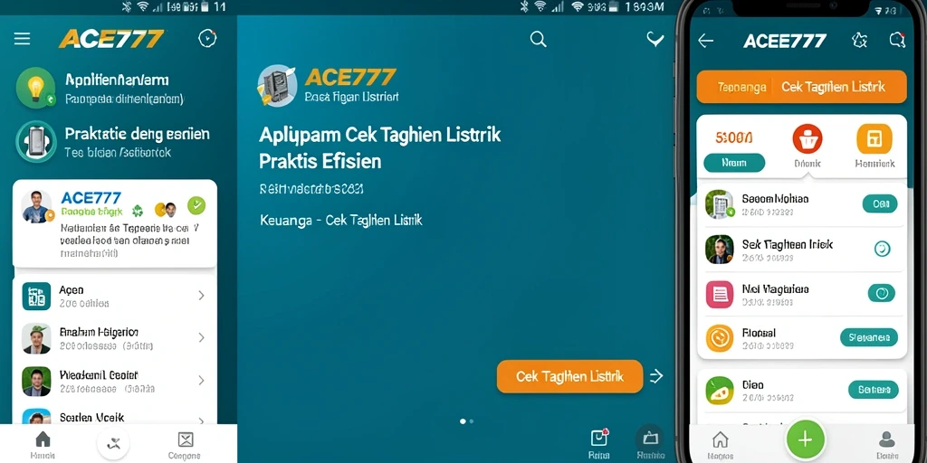 Antarmuka aplikasi ACE777 untuk cek tagihan listrik yang modern dan intuitif.