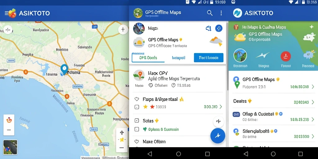 Tampilan antarmuka aplikasi GPS Offline Maps ASIKTOTO yang user-friendly.