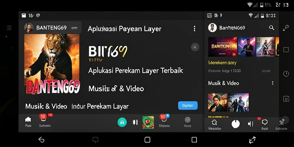 Antarmuka utama BANTENG69 menampilkan fitur perekam layar yang intuitif.