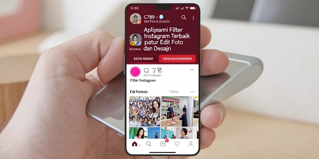 Antarmuka C789 yang sederhana dan beragam filter Instagram yang menarik.