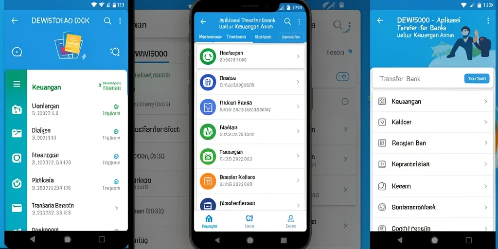 Antarmuka DEWI5000 yang intuitif untuk transfer bank yang cepat dan aman.