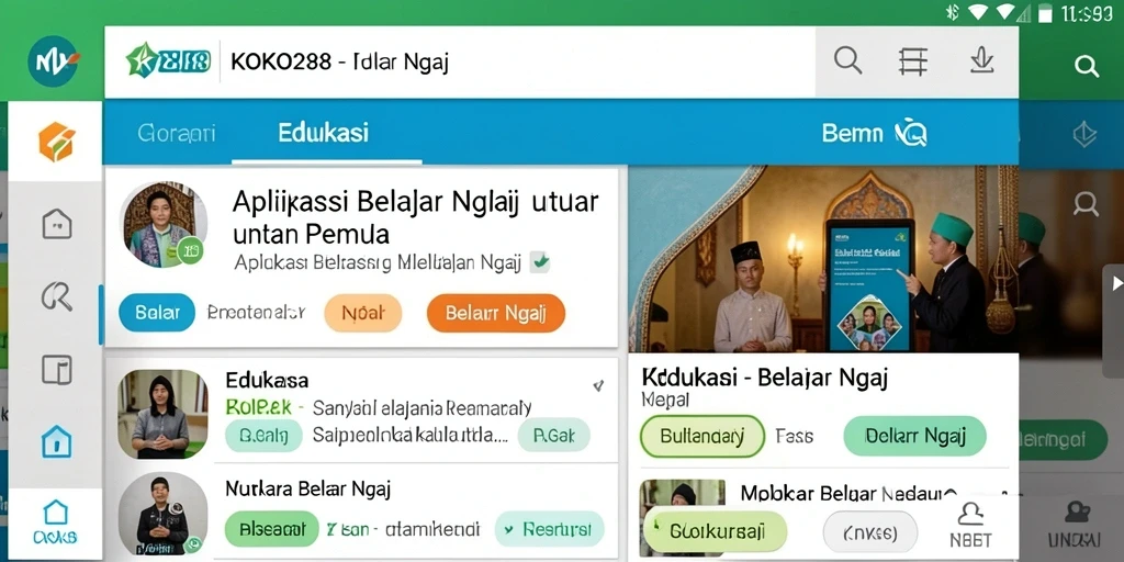 Tampilan antarmuka aplikasi KOKO288 yang menarik untuk belajar ngaji.
