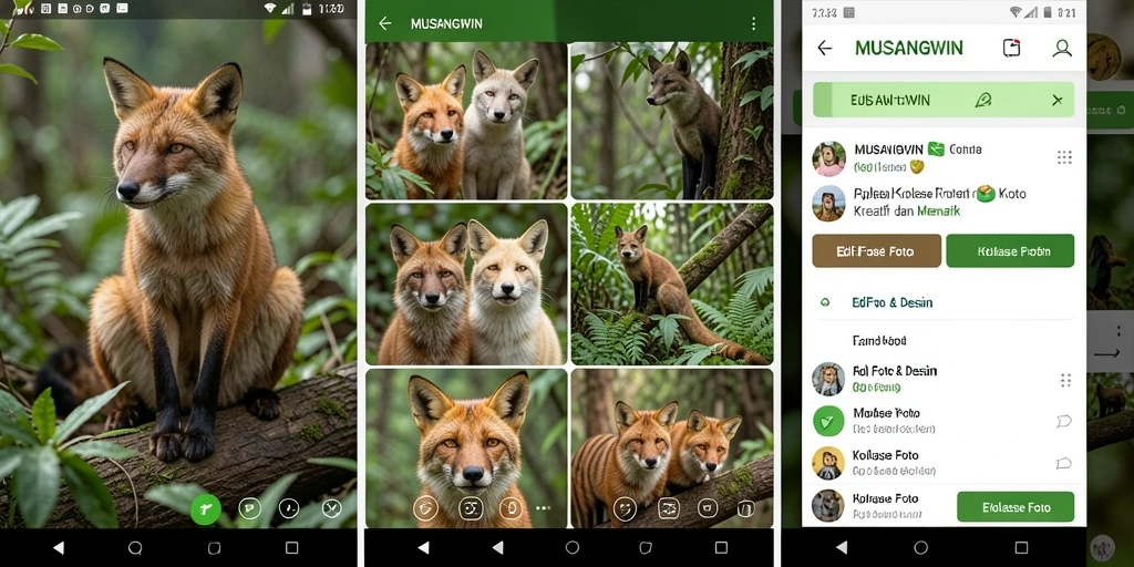 Tampilan antarmuka aplikasi MUSANGWIN untuk membuat kolase foto.