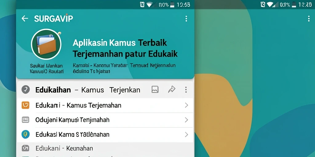 Antarmuka bersih dan sederhana aplikasi Kamus Terjemahan SURGAVIP.