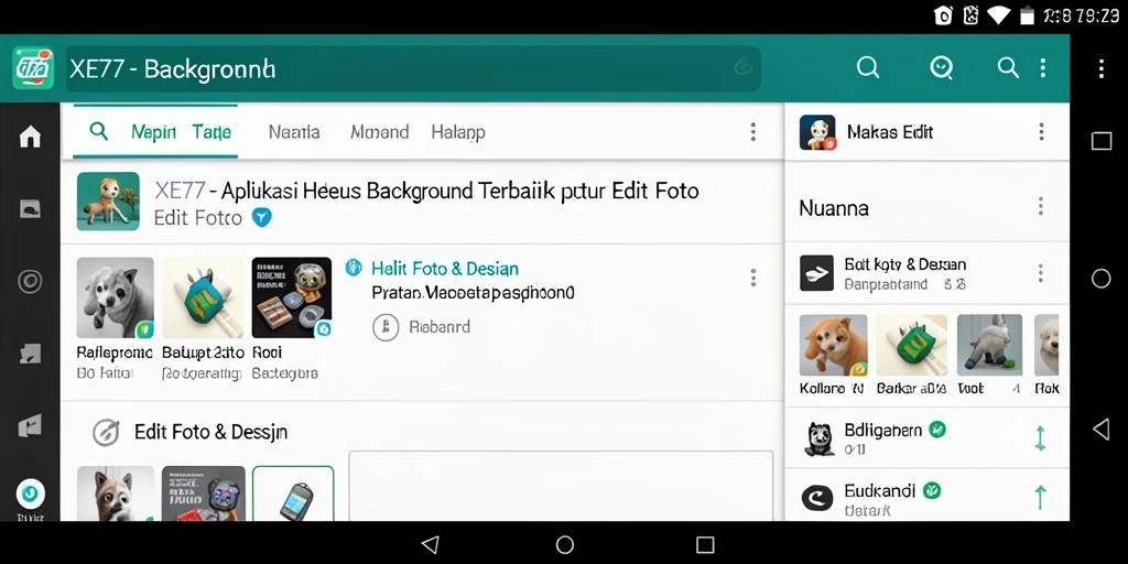 Tampilan antarmuka XE77 dengan fitur Hapus Background yang mudah digunakan.